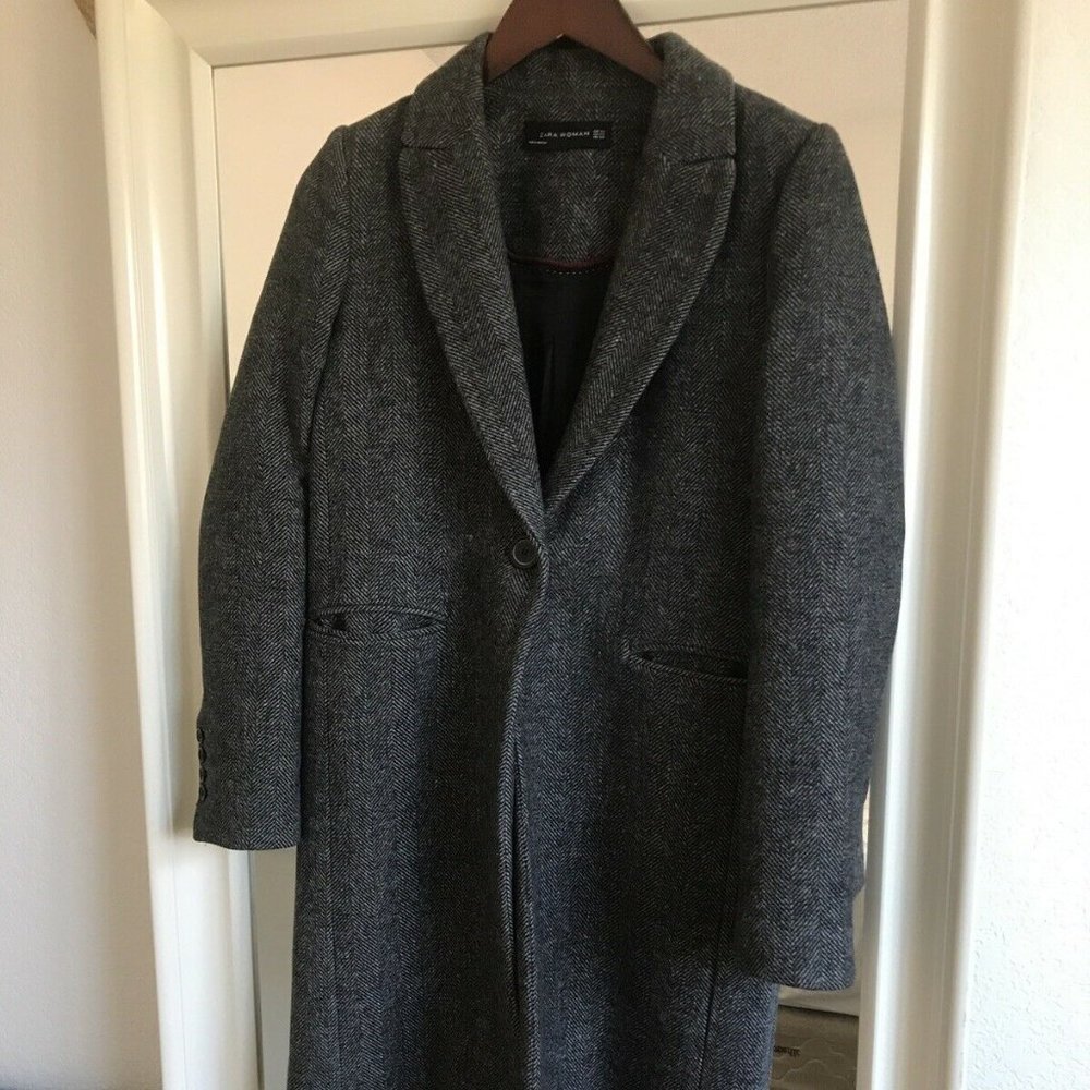 XS Zara Houndstooth Menswear Coat